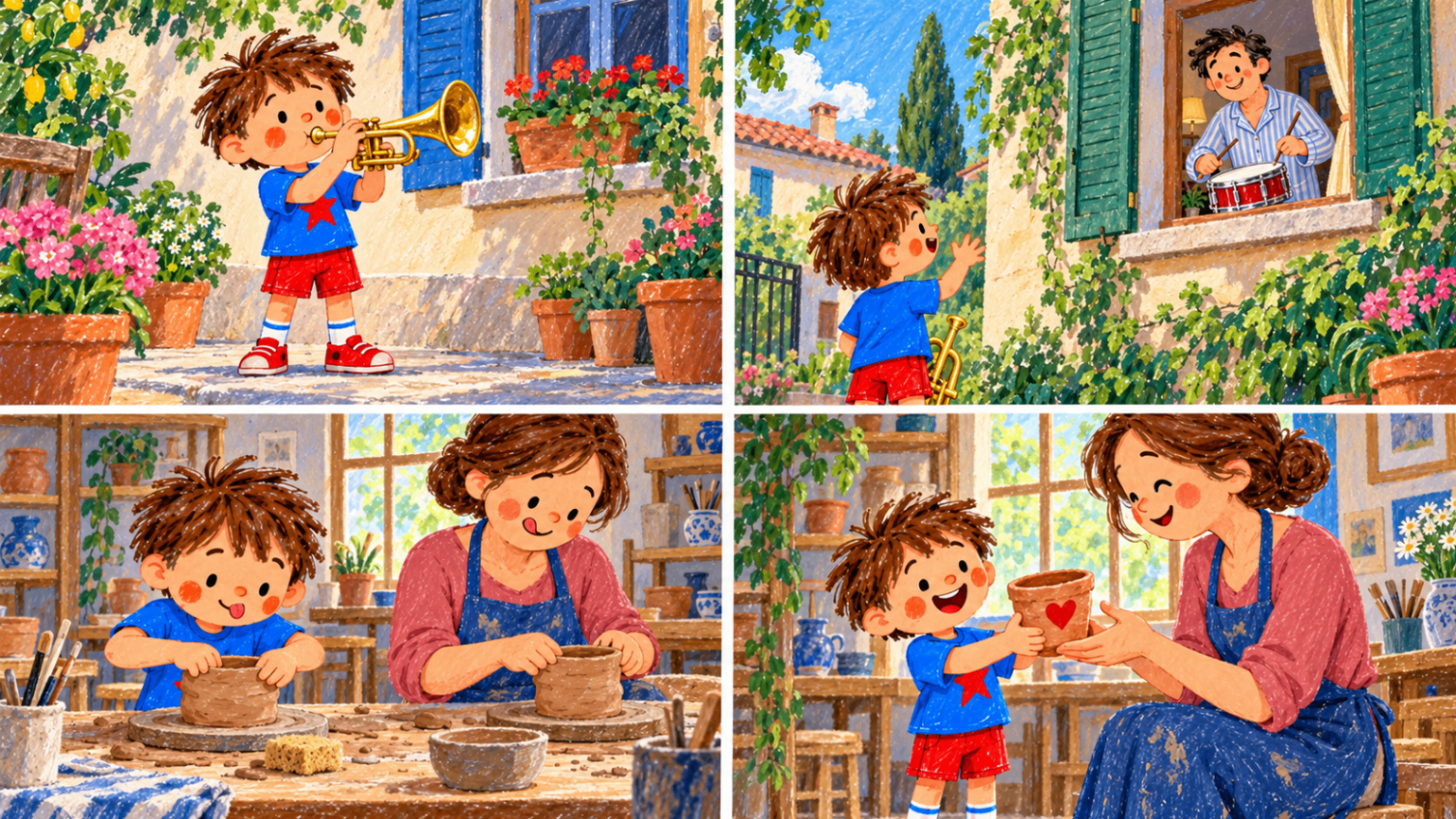 Illustrated family story sequence 2