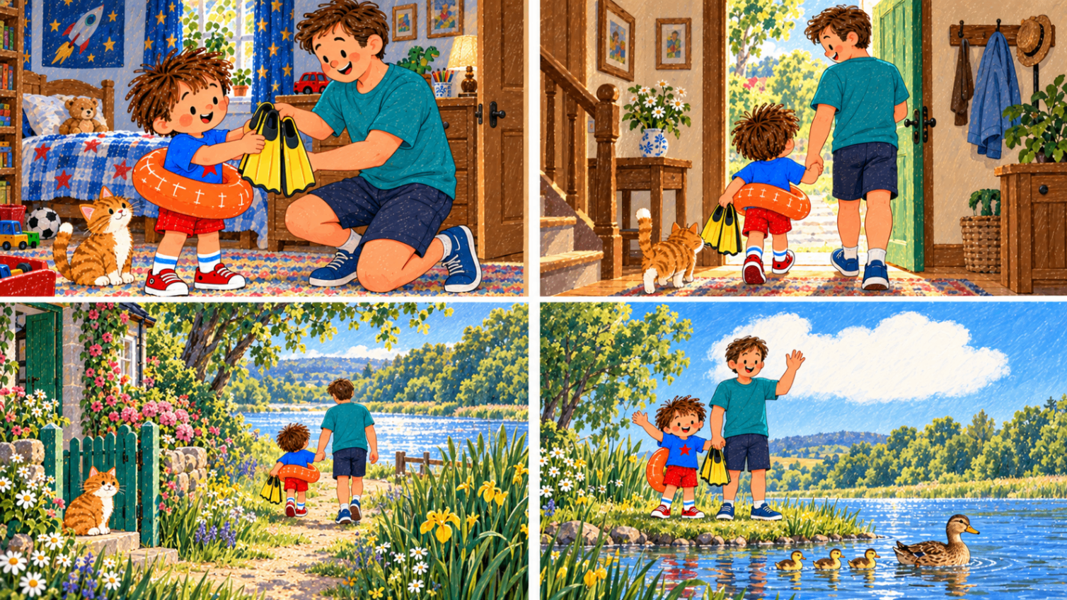 Illustrated family story sequence 8